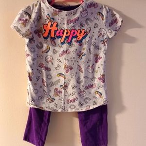 GIRLS "HAPPY" TSHIRT AND PANTS TO MATCH!! SIZE 4T